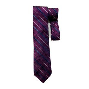 🆕MICHELSON 7FOLD Purple Plaids & Checks Silk Tie USA 59"/ 3.2" NWOT